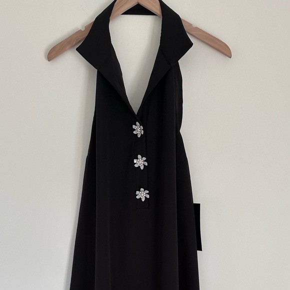 New Tuckernuck Black Jagger Halter Embellished Midi Dress Size XL - Picture 7 of 16